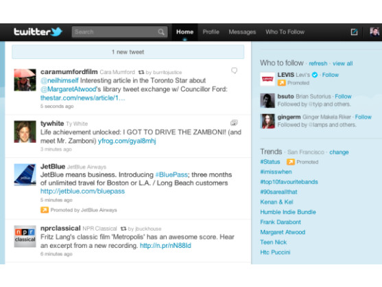 Twitter weitet die Werbung in Form der "Promoted Tweets" weiter aus.