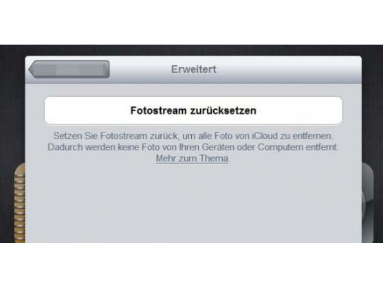 Das Zurücksetzen des Fotostream ist momentan die einzige Möglichkeit, die darin enthaltenen Bilder zu löschen.