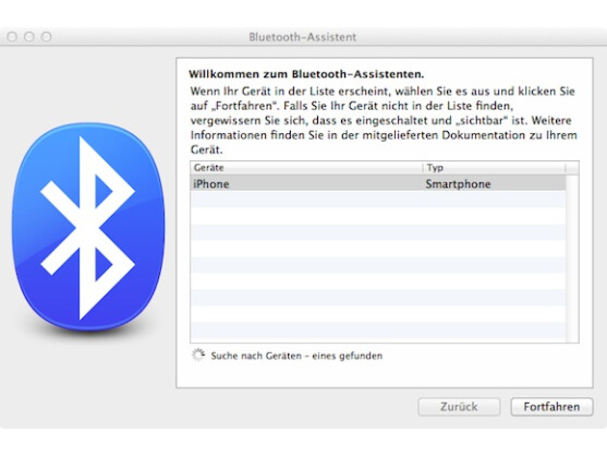 Die Verbindung zwischen Rechner und iPhone wird wie gewohnt hergestellt.