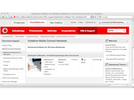 Vodafone Mobile Connect ist neben Windows auch für alternative Betriebssysteme erhältlich.