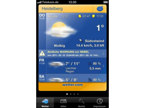 Weather XXL: Wettervohersage immer dabei
