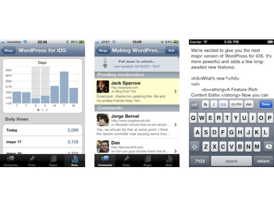 Die WordPress-App ist natürlich auch für Apple iOS erhältlich.