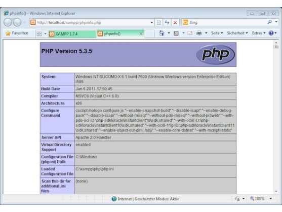 XAMPP bringt in der aktuellen Version neben MySQL natürlich auch PHP mit.