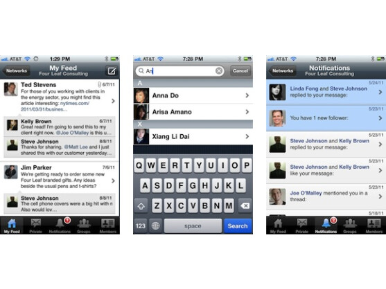 Yammer kann auch mit einer Desktop- und Handy-App genutzt werden.