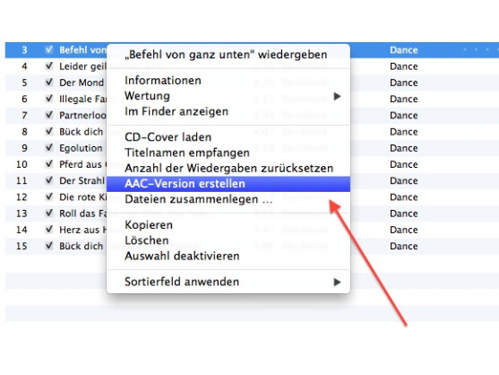 Die AAC-Konvertierung erstellt den eigentlichen Klingelton.