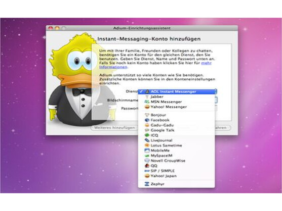 Adium: Multimessenger für den Mac.