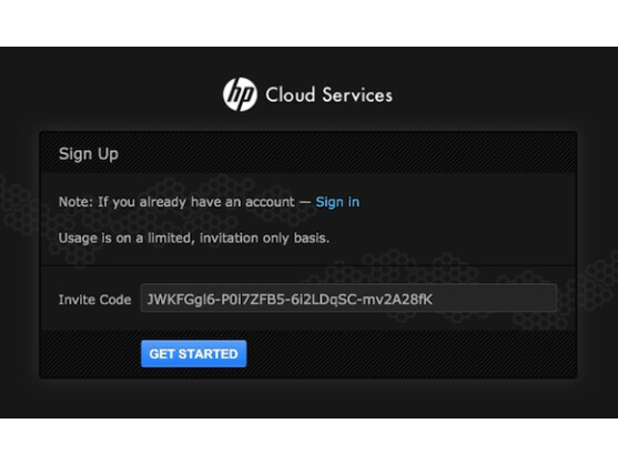 Die Anmeldung für die Cloud Services muss von HP genehmigt werden.
