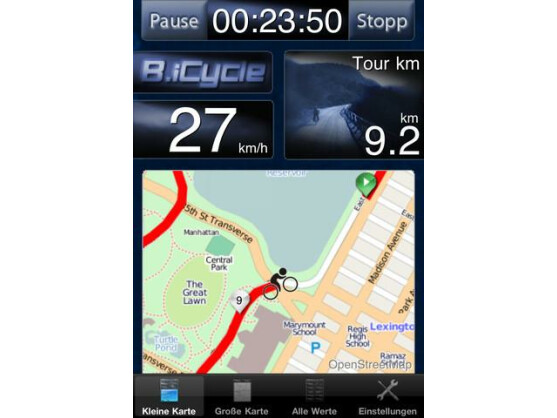 Die App B.iCycle basiert auf quelloffenem Kartenmaterial.