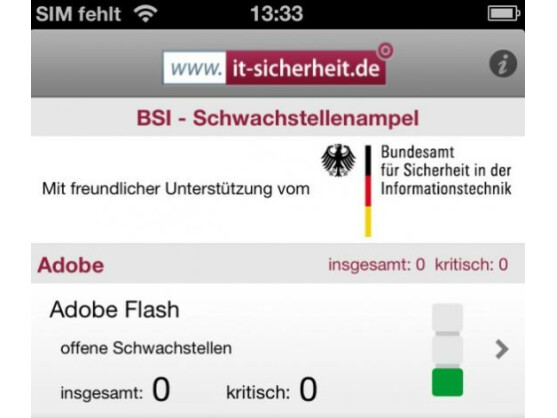Die App des Bundesamt wanrt vor Bedrohungen.