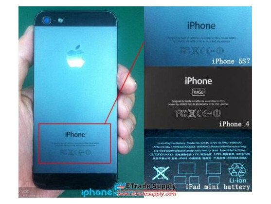 Dieses Bild soll die Rückseite des Apple iPhone 5S zeigen.