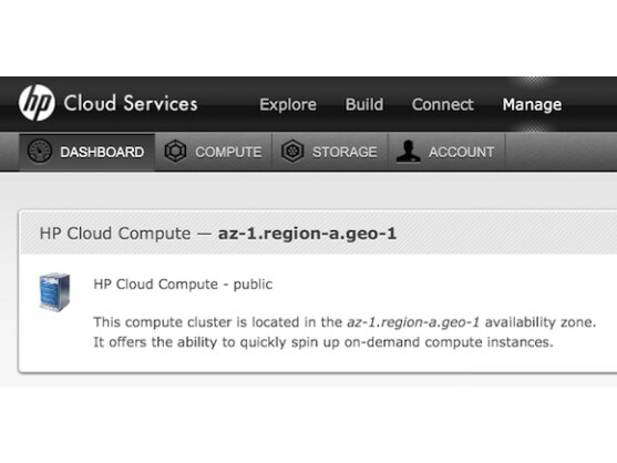 Das Dashboard der HP Cloud Services sieht sehr schön aus.