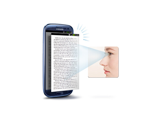 Das Display des S3 bleibt hell, solange der Nutzer daraufschaut.
