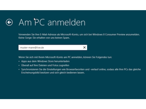 Downloads aus dem Windows Store sind nur mit einem Microsoft-Konto möglich.