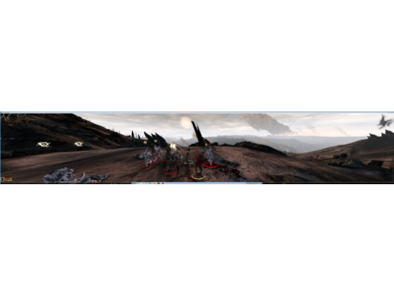 Dragon Age 2 in der Breitbildansicht über alle drei Bildschirme.