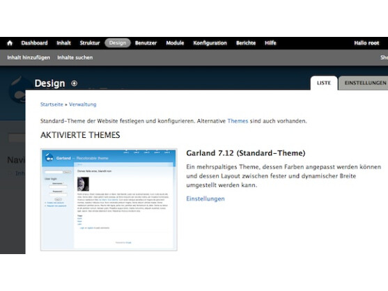 Drupal bietet schon ab Werk einige schöne Themen.