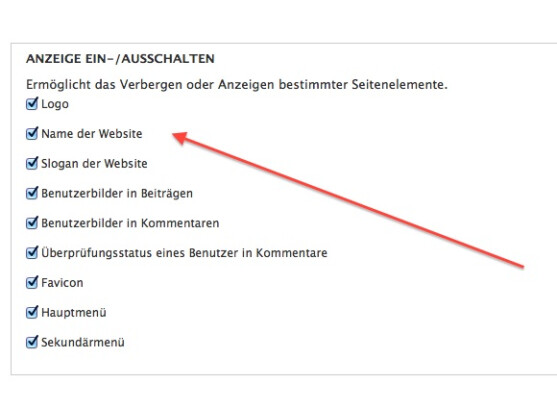 Drupal kann einzelne Komponenten eines Design-Themas an- und abschalten.