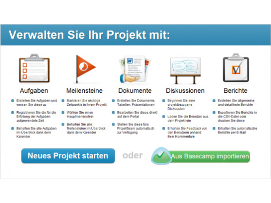 Eigene Projekte können einfach verwaltet und betreut werden.