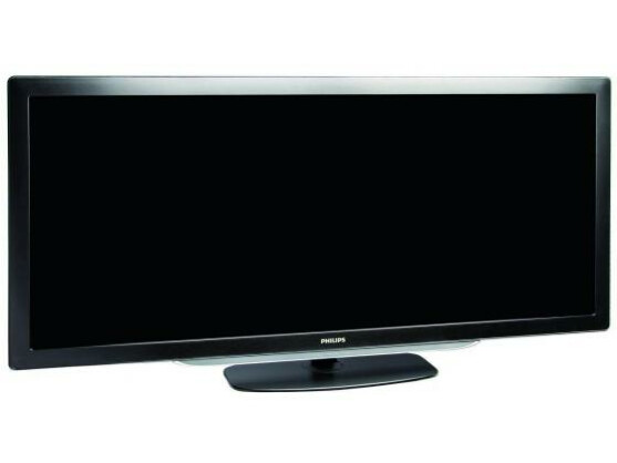 Der Fernseher mit dem 21:9-Bildformat ist stattliche 146 Zentimeter breit. Der Sockel lässt sich auch als Wandhalterung verwenden.