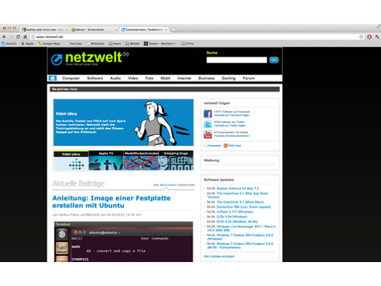 Google Chrome: Auch unter OS X ein sehr guter Browser.