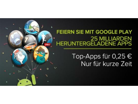 Google feiert: 25 Milliarden Apps wurden bei Google Play bislang heruntergeladen.