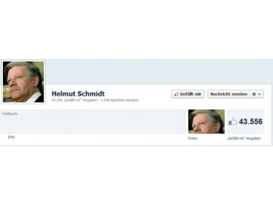 Helmut Schmidts Facebook-Seite gefällt über 40.000 Menschen, dennoch hat sich der Altbundeskanzler nie seine Seite zeigen lassen.
