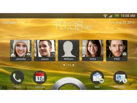 Bei HTC Sense 4.0 kann der Nutzer vom Sperrbildschirm direkt auf seine Kontakte zugreifen.