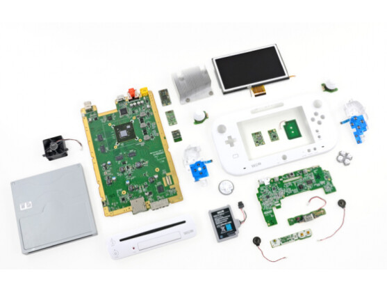 Hübsch aufgereiht: die Innereien der Nintendo Wii U.