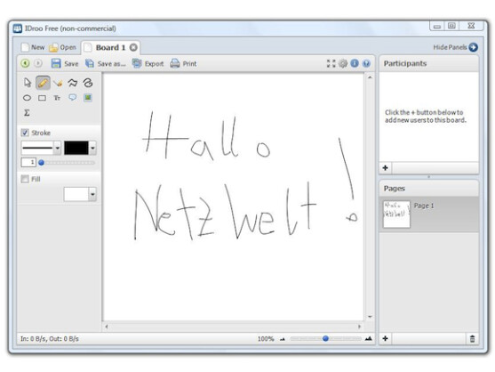 IDroo macht es ganz einfach, Zeichnungen über Skype zu tauschen.