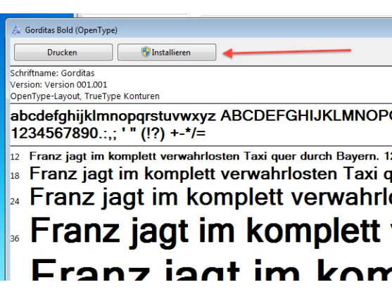 Die Installation zusätzlicher Schriftarten unter Windows 7 ist kinderleicht.