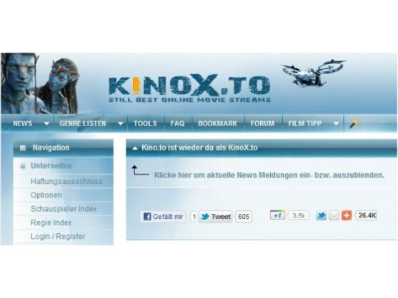 Gegen Kinox.to will die GVU noch diesen Monat Strafantrag stellen.