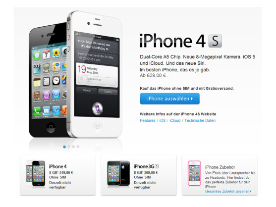 Apple durfte aufgrund einer Klage von Motorola vorübergehend das iPhone 3GS und das iPhone 4 in Deutschland nicht online vertreiben.