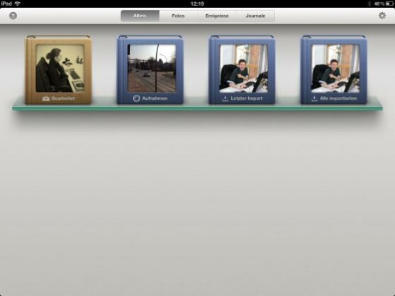 iPhoto für iPad - Übersicht der Alben.