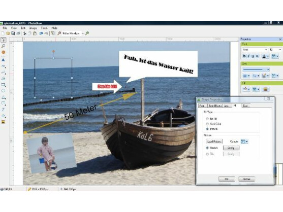 iPhotoDraw erlaubt auch rudimentäre Korrekturen an einem Foto.