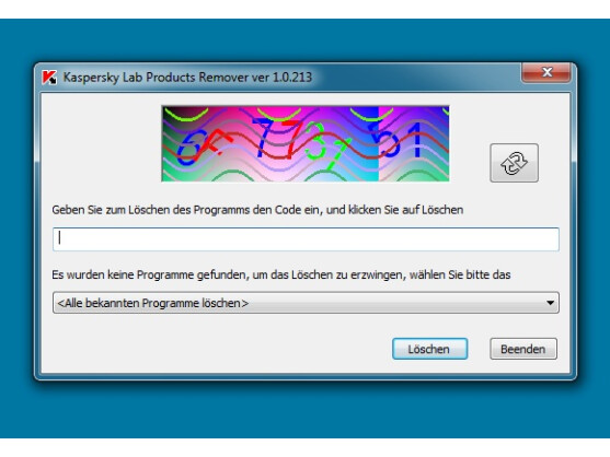 Kaspersky sichert die Nutzung seines Werkzeugs durch ein Captcha ab.