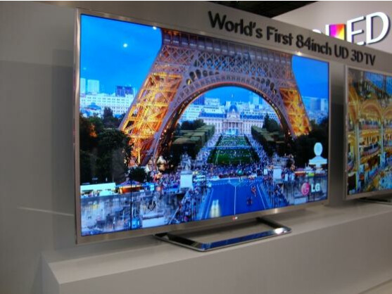 LG zeigte genau wie Sony einen 84-Zoll-4K-Fernseher.