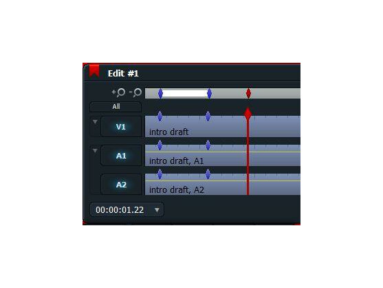 Lightworks 11: Videospur mit Markerpunkten .