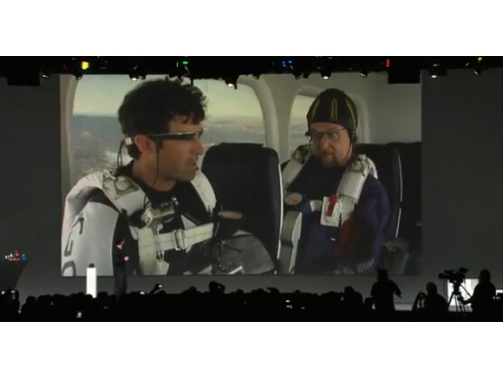 Live-Demonstration von Google Glass auf der Entwickler-Konferenz I/O in San Francisco.