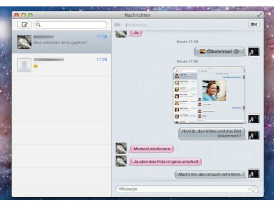 Mac OS X Nachrichten: Der iChat-Nachfolger im iOS-Gewand.