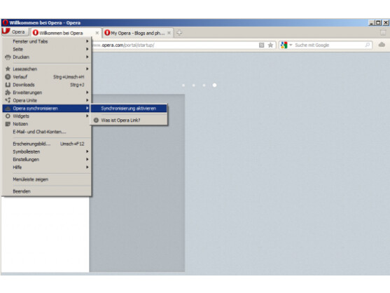 Der mobile Browser von Opera kann sich mit dem Desktop-Browser synchronisieren.
