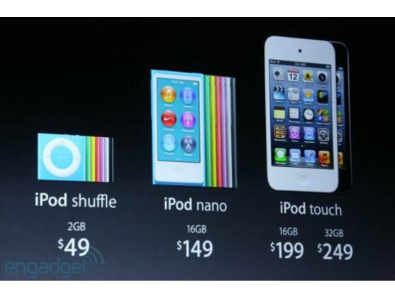 Die neue iPod-Familie von Apple.