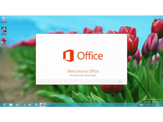 Das neue Office startet auf einem Windows 8-Rechner.