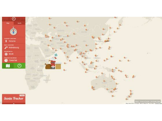 Per Karte werden die Nutzer den Weihnachtsmann an Heiligabend verfolgen können.