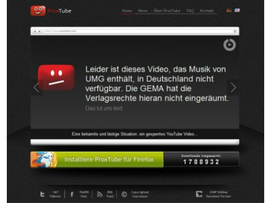 ProxTube ermöglicht es, auch gesperrte YouTube-Videos anzuzeigen.