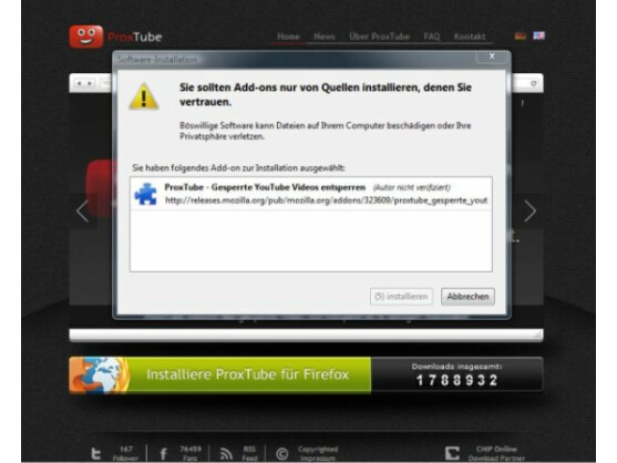 ProxTube ist als Plug-in für Firefox und Google Chrome erhältlich.