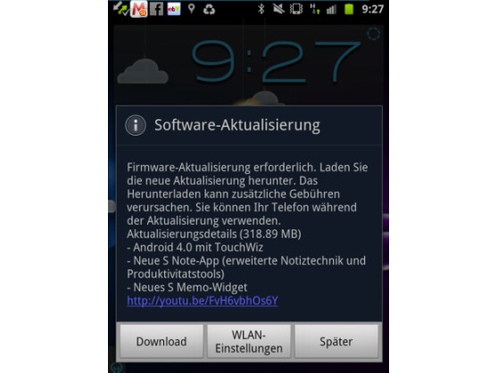 Samsung hat mit der Veröffentlichung des Android 4.0-Update für das Galaxy Note begonnen.