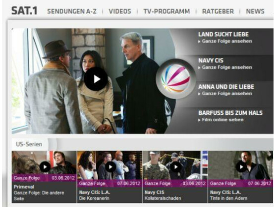Auch Sat.1 bietet einzelne Serien-Folgen im Netz gratis an.