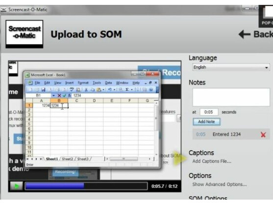 Screencasts können direkt auf den Server des Betreibers hochgeladen werden.