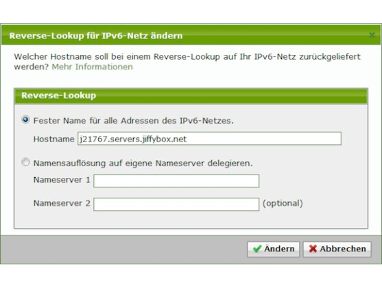 Sogar ein ganzes IPv6-Netz inklusive Reverse-Lookup können Nutzer aktivieren.