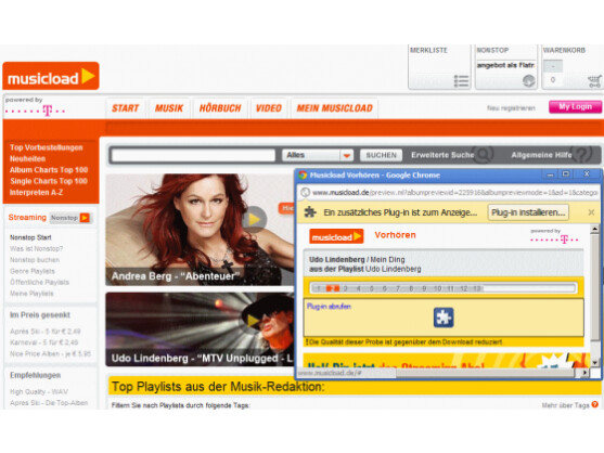 Das Streaming-Angebot von Musicload gibt es schon seit Längerem. Die Benutzung wirkt recht altbacken.