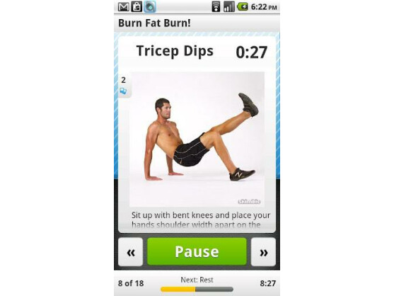 Trizeps stärken mit der App Workout Trainer.